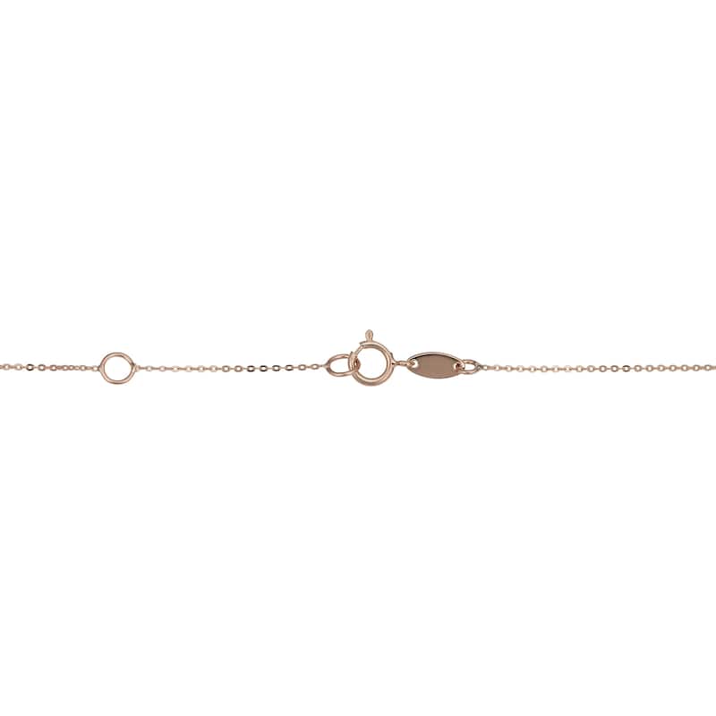 14k Gold High Polish Round Disc Adjustable Necklace (10 millimeters)