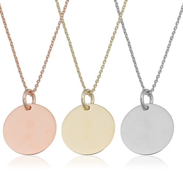 Fremada 14k Gold High Polish 10mm Round Disc Adjustable Necklace - Free ...