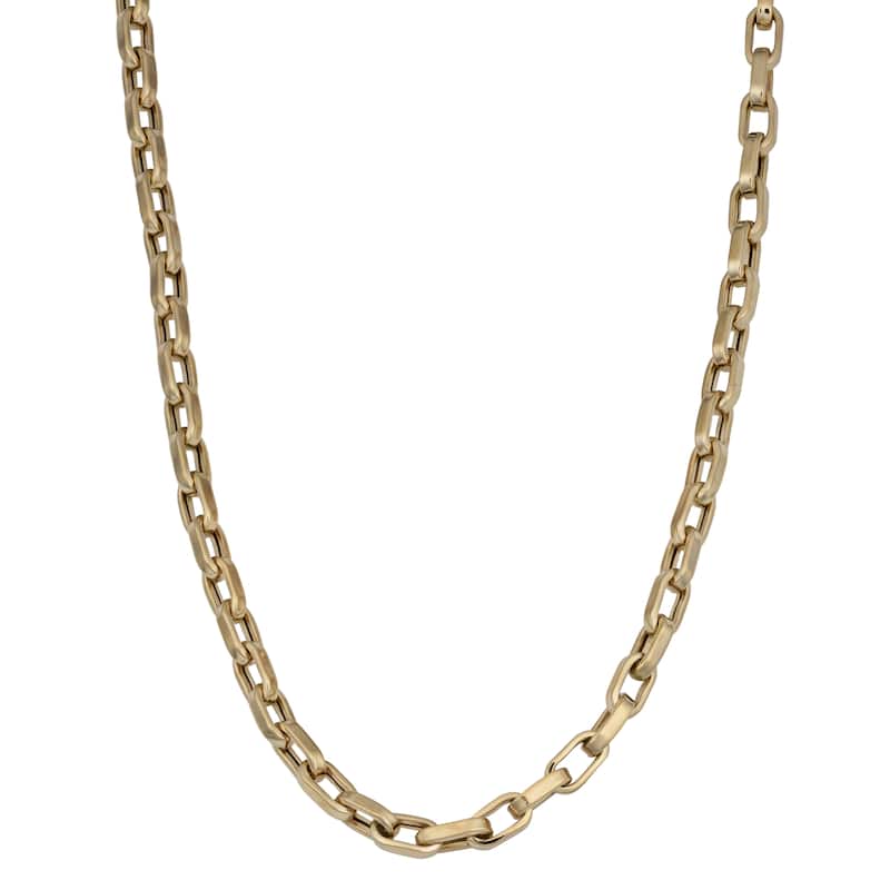 Fremada 14k Yellow Gold 4-mm Polished Square Link Necklace