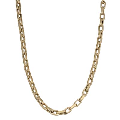 Fremada 14k Yellow Gold 4-mm Polished Square Link Necklace