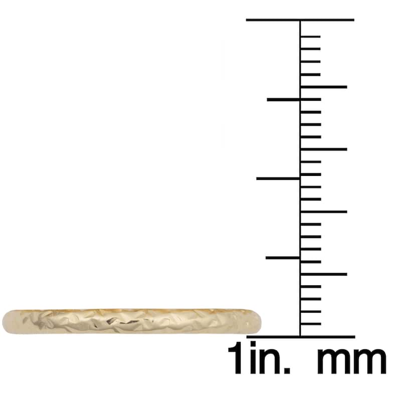 Fremada 14k Gold Stylish Diamond-cut Stackable Ring