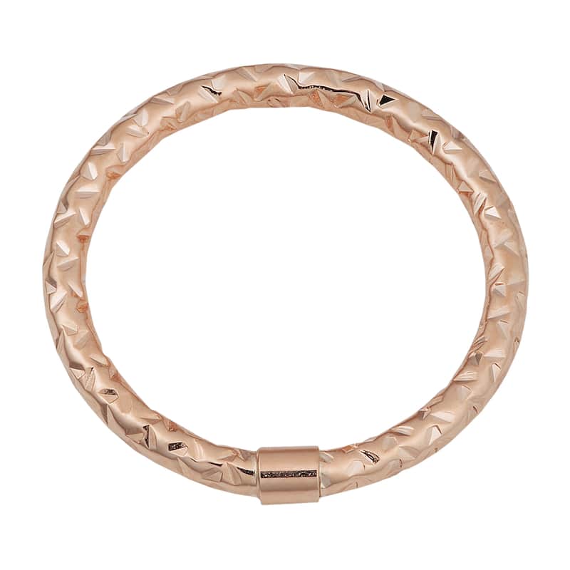 Fremada 14k Gold Stylish Diamond-cut Stackable Ring