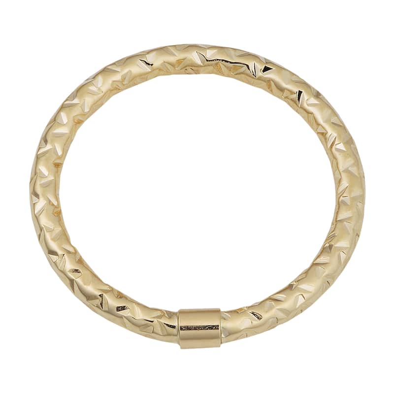 Fremada 14k Gold Stylish Diamond-cut Stackable Ring