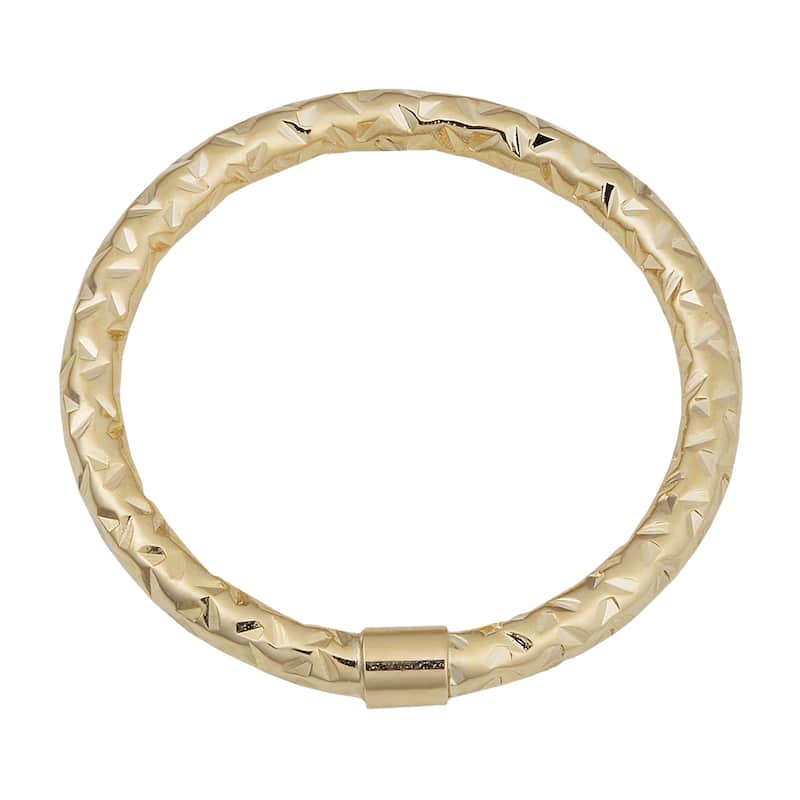Fremada 14k Gold Stylish Diamond-cut Stackable Ring