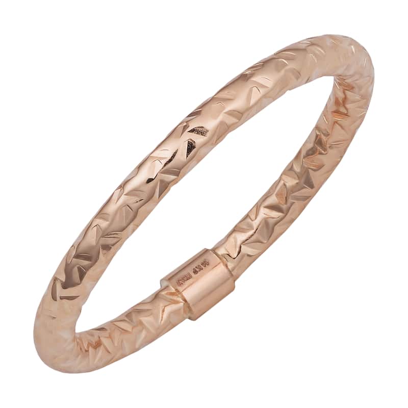 Fremada 14k Gold Stylish Diamond-cut Stackable Ring - 5 - Rose