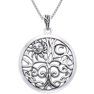 Shop Sterling Silver Celtic Sun Moon Tree of Life Necklace - Free ...