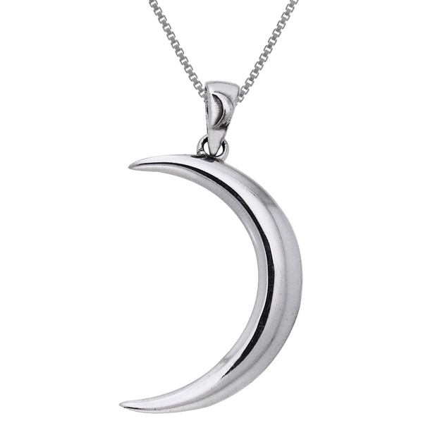 Sterling Silver Large Crescent Moon Necklace - Free Shipping On Orders ...
