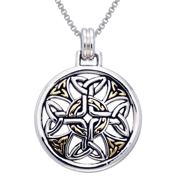 Shop Sterling Silver Celtic Trinity Knotwork Cross Medallion Goldplated ...