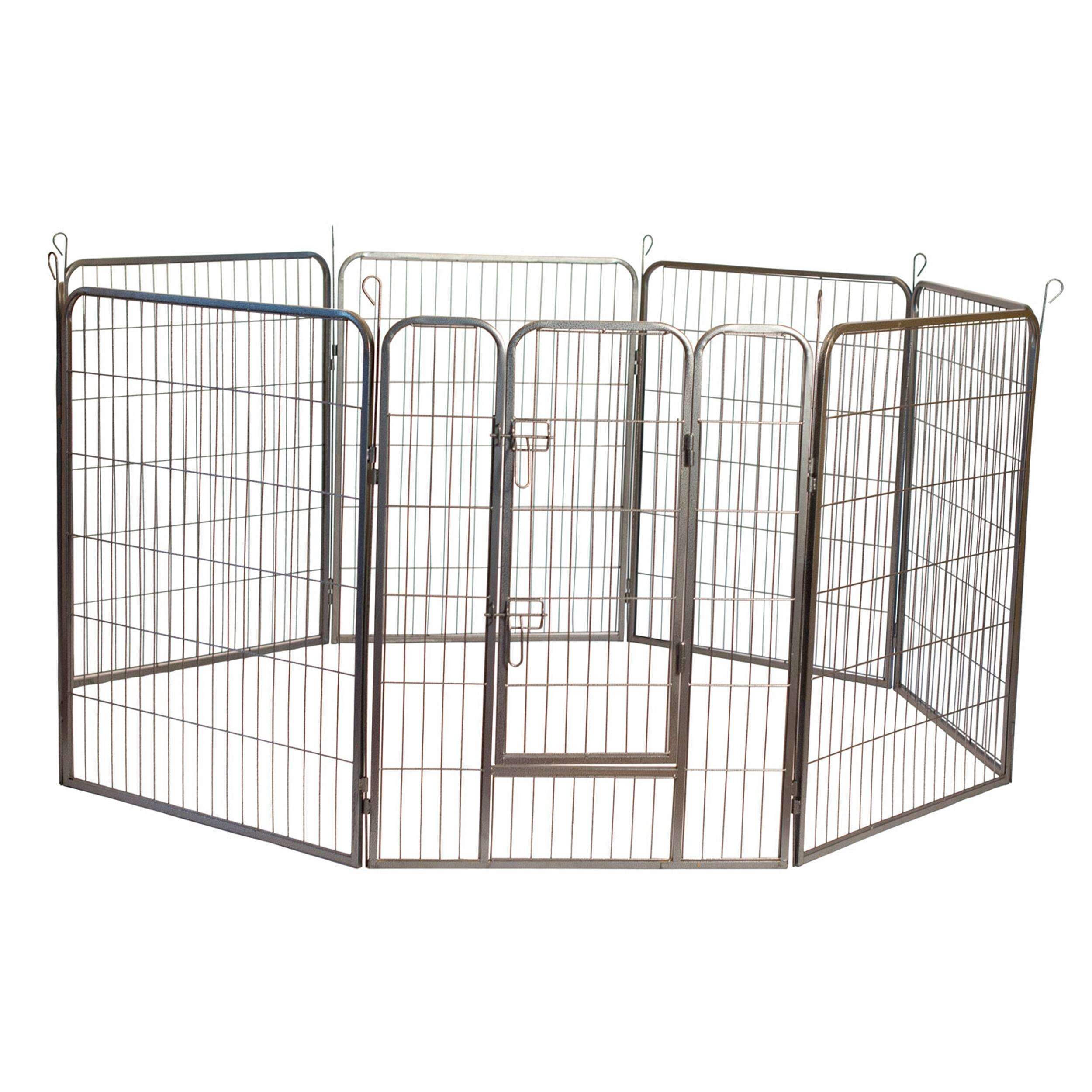 Heavy Duty Metal Tube Pen Pet Dog Exercise and Training Playpen - Bed ...