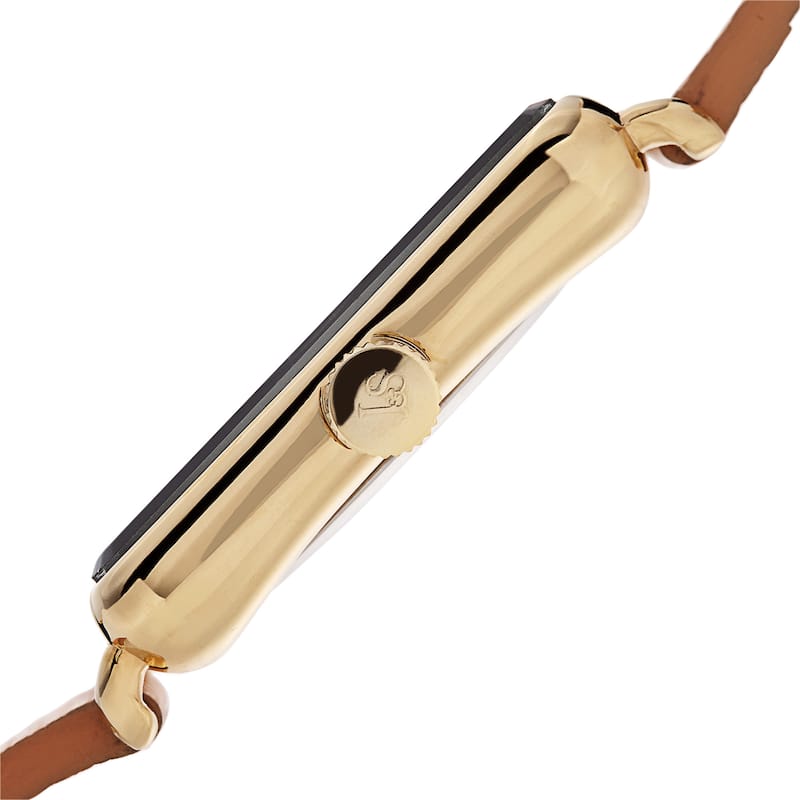 Joshua & Sons Classic Men's Japanese Quartz Rectangle Date Leather Strap Watch