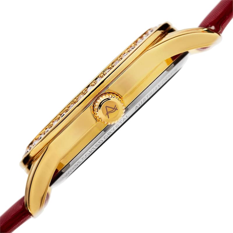August Steiner Women's Quartz Heart Design Watch with Satin Strap