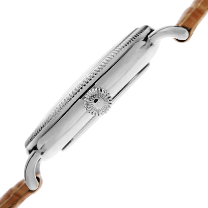 Akribos XXIV Women's Quartz Multifunction Leather Silver-Tone Strap Watch - brown