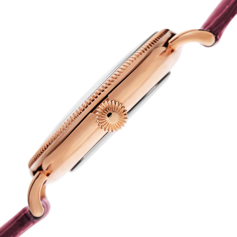 Akribos XXIV Women's Quartz Multifunction Leather Red Strap Watch