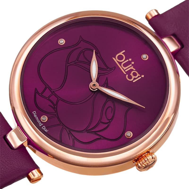Akribos XXIV Women's Quartz Multifunction Leather Orange Strap Watch