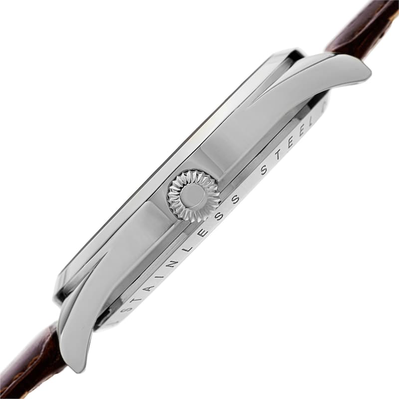 Akribos XXIV Men's Mechanical Skeletal Leather Grey Strap Watch