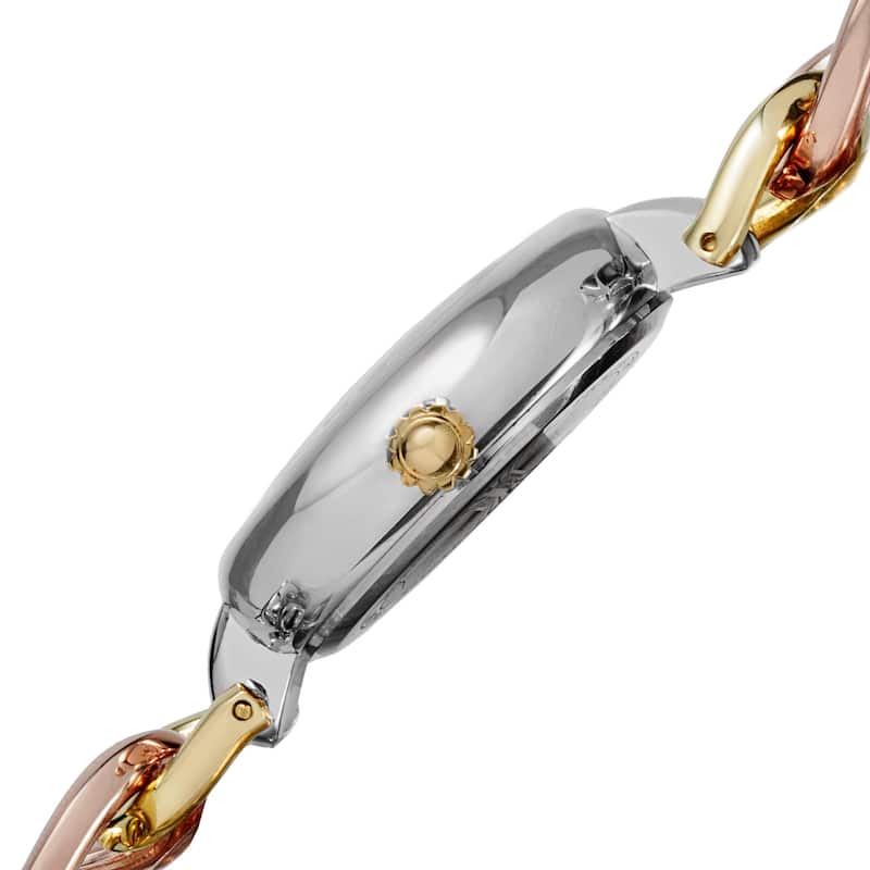 Akribos XXIV Women's Quartz Diamond-Accented Twist Chain Watch - Two-tone