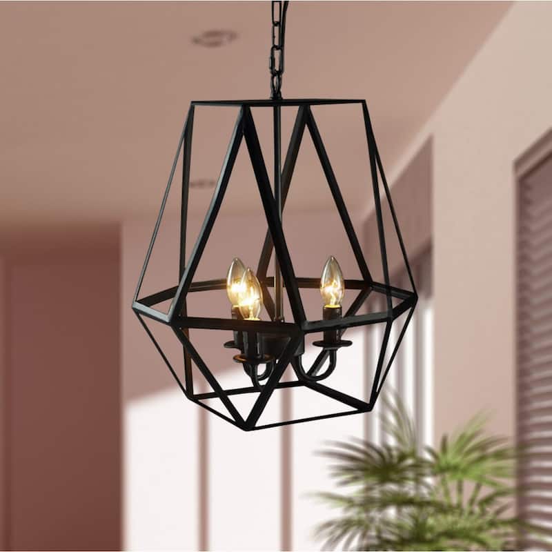 Shandie Antique Bronze Geometric Edison Chandelier