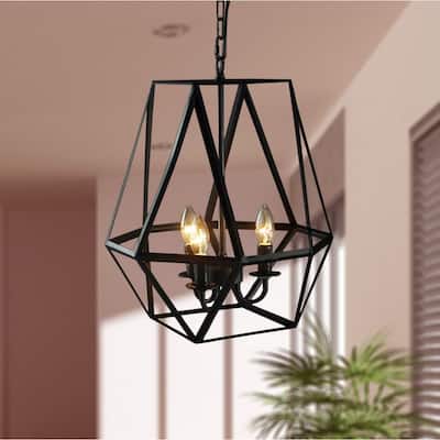 Shandie Antique Bronze Geometric Edison Chandelier