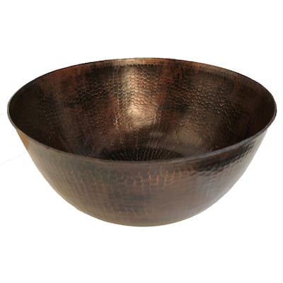 Handmade Designer Series Hammered Copper Bathroom Sink (Mexico)