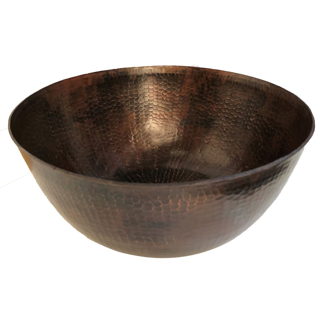 Handmade Designer Series Hammered Copper Bathroom Sink (Mexico)