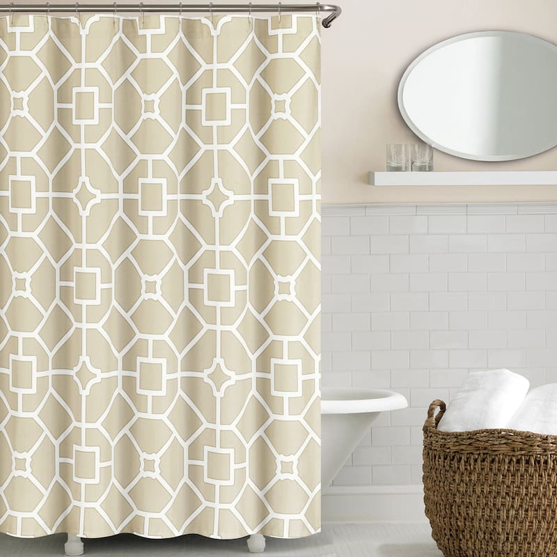 Echelon Home Gramercy Shower Curtain - Taupe