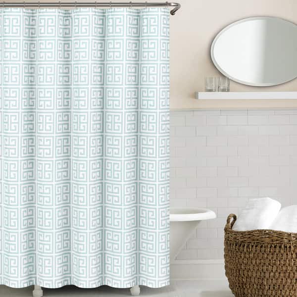 Shop Echelon Home Greek Key Shower Curtain Free Shipping On