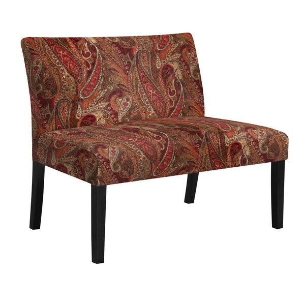 Shop Handy Living Bradstreet Soft Velvety Paisley Red Wine Armless