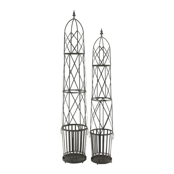 Grey Metal Trellis Planter (Set of 2) Overstock 10183658