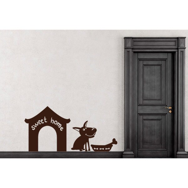 Dog and Dog House Vinyl Sticker Wall Art - Overstock - 10183713