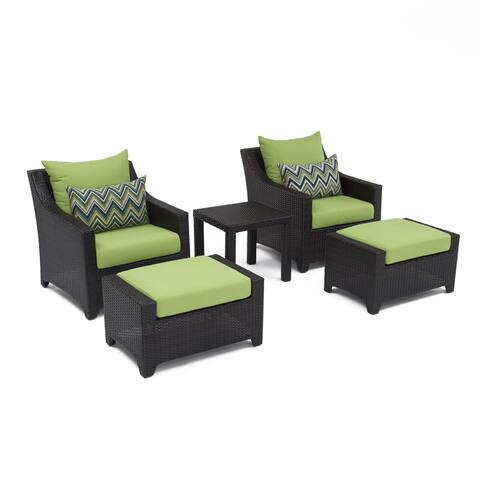 RST Brands Deco 5-piece Club Chair and Ottoman Set with Gingko Green Cushions