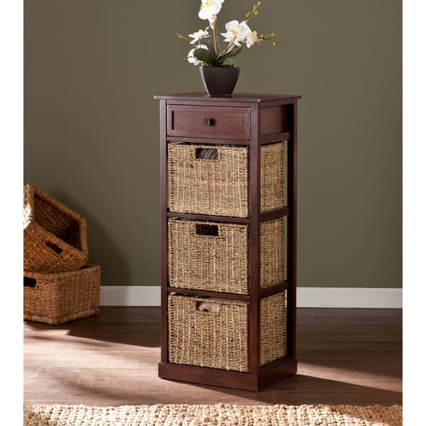 Killeen 3Drawer Natural Seagrass Basket Storage Unit Overstock