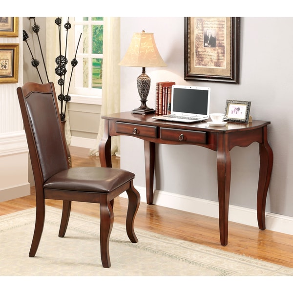 Furniture of America Yal Contemporary Cherry 2-piece Desk w/ Chair Set
