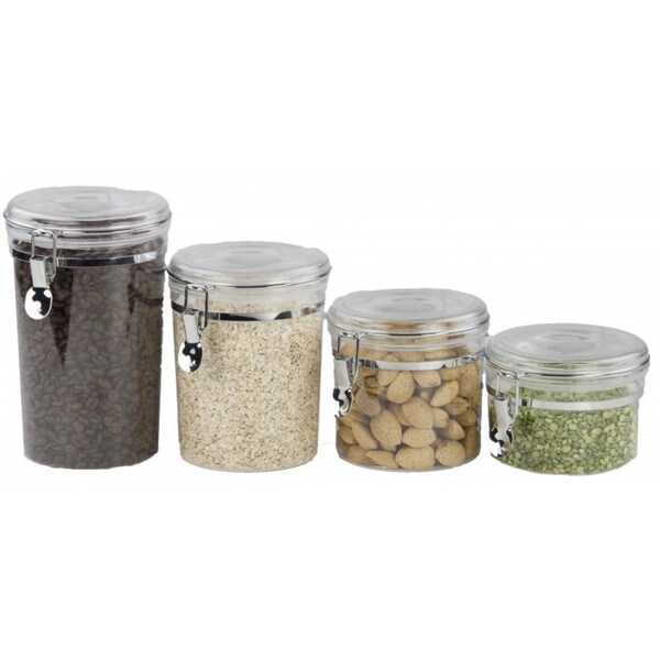 Home Basics 4-piece Airtight Clamp Lock Canister Set