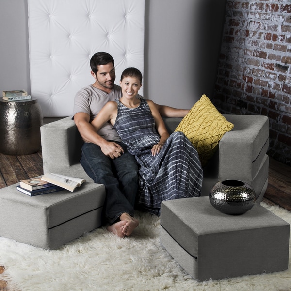 comfortable loveseat with ottoman