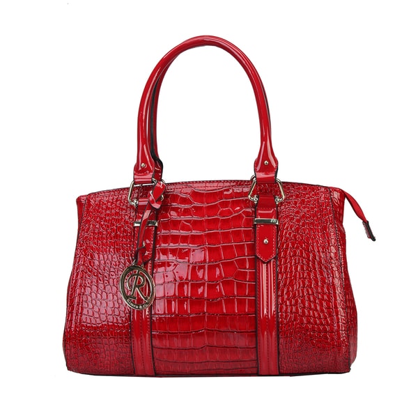 Rimen & Co Patent Crocodile Embossed Handbag   Shopping