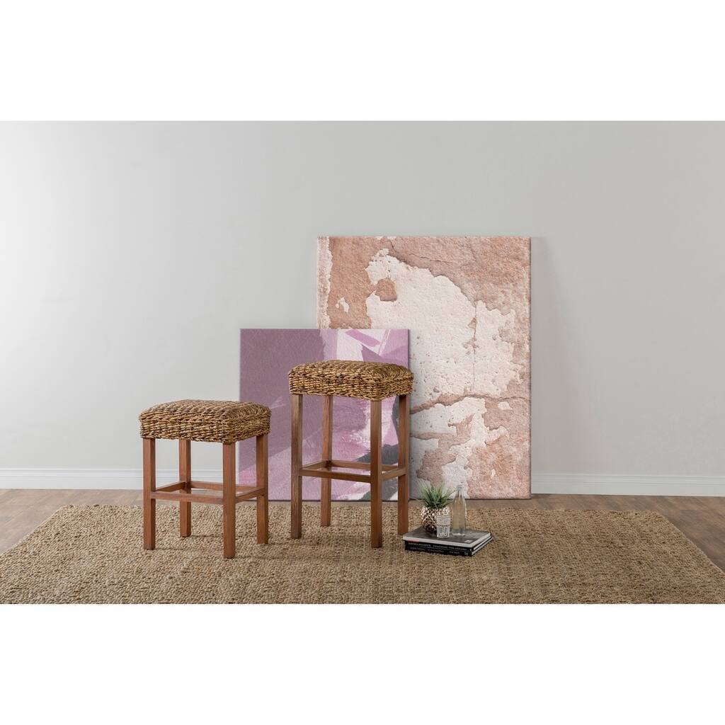 Micu Rattan 30-inch Backless Barstool by Kosas Home