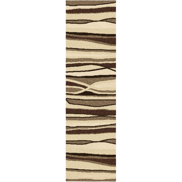 Indoor/ Outdoor Four Seasons Alfresco Stripe Driftwood Runner (23 x