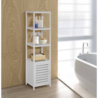 Bamboo Bathroom Furniture Find Great Deals Ping At Bamboo Natural Spa 5 Shelf Cabinet Tower