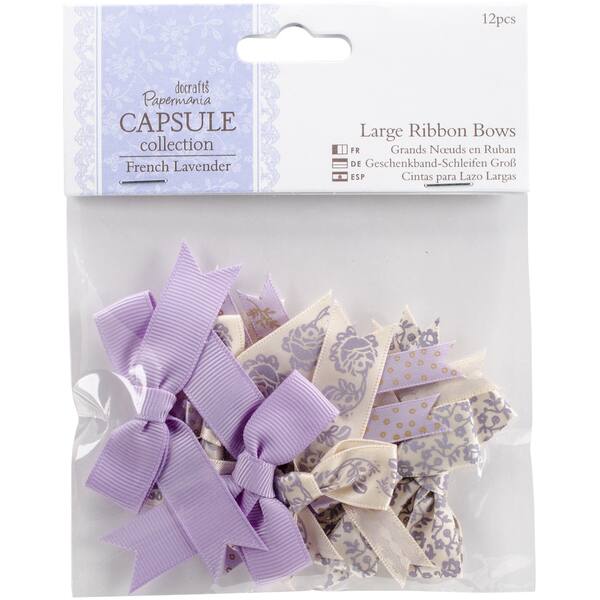 Papermania French Lavender Large Ribbon Bows 12/Pkg - Bed Bath & Beyond ...