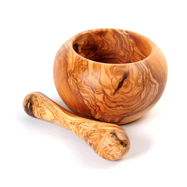 Mortar and Pestle Olive Wood for Cooking Mortar for Grinding 