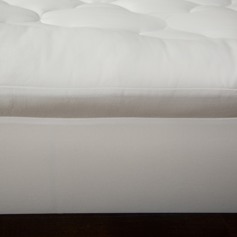 Premium Overfilled Cotton Mattress Pad 300 Thread Count by Grandeur Collection - White - Full