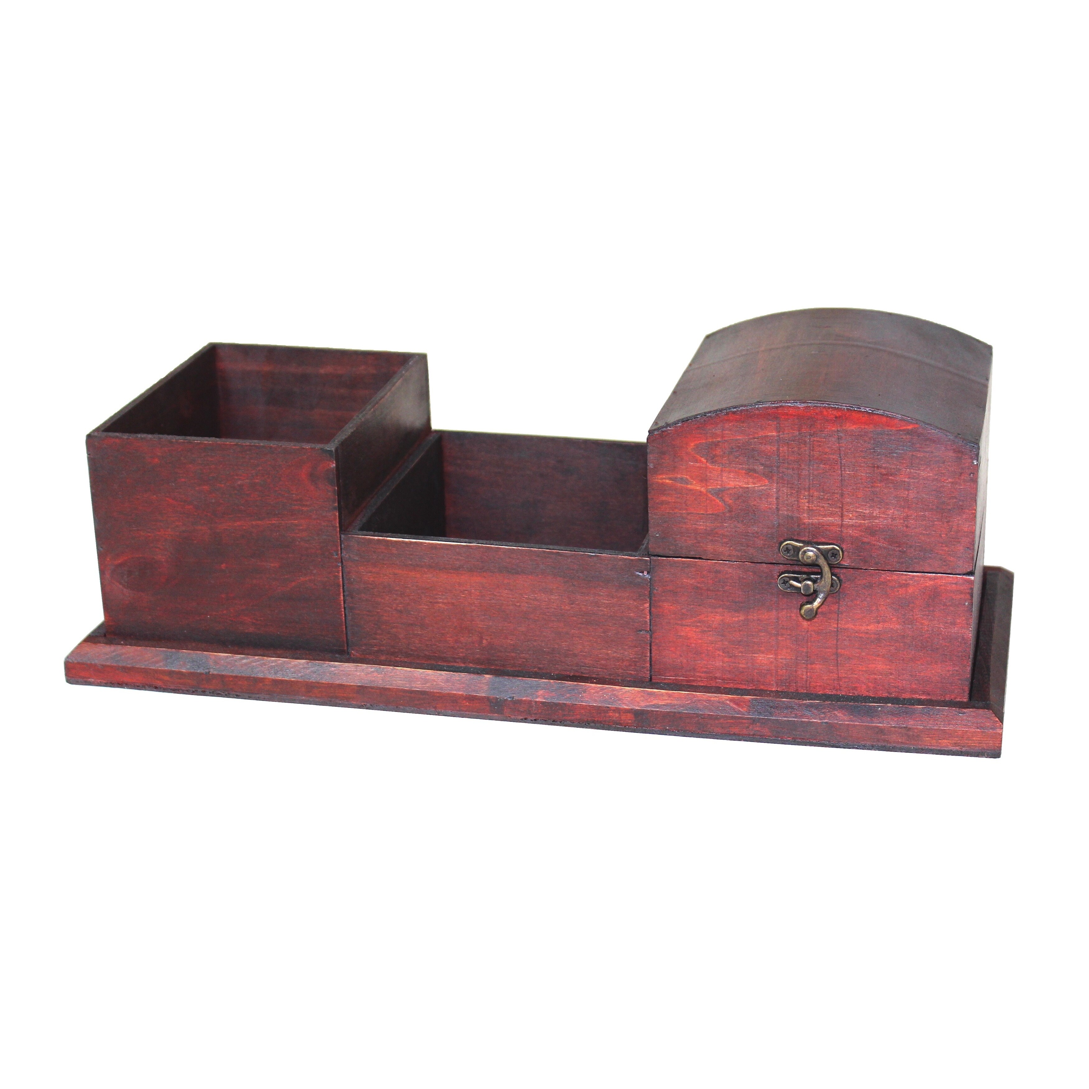 Shop Antique Cherry Wood Style Desk Organizer Overstock 10187176