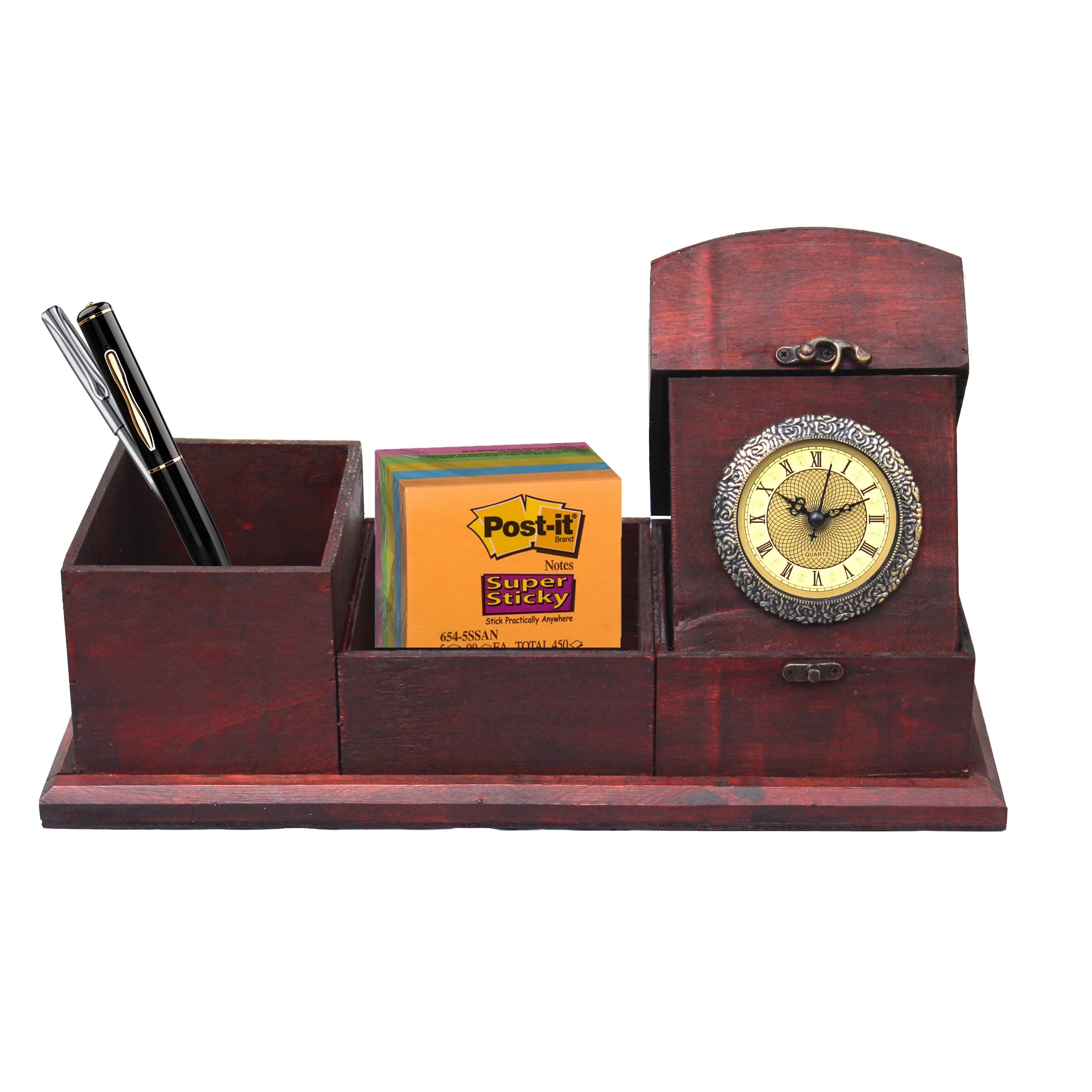 Shop Antique Cherry Wood Style Desk Organizer Overstock 10187176
