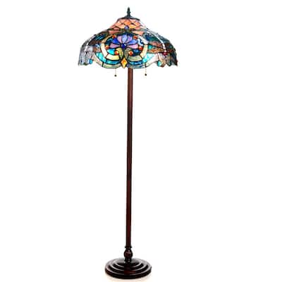 Tiffany Style Victorian/ Dragonfly Bronze 2-light Floor Lamp