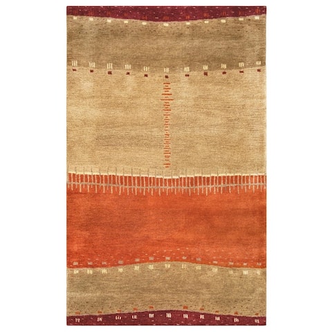 Rizzy Home Mojave Collection Orange Stripe Rug