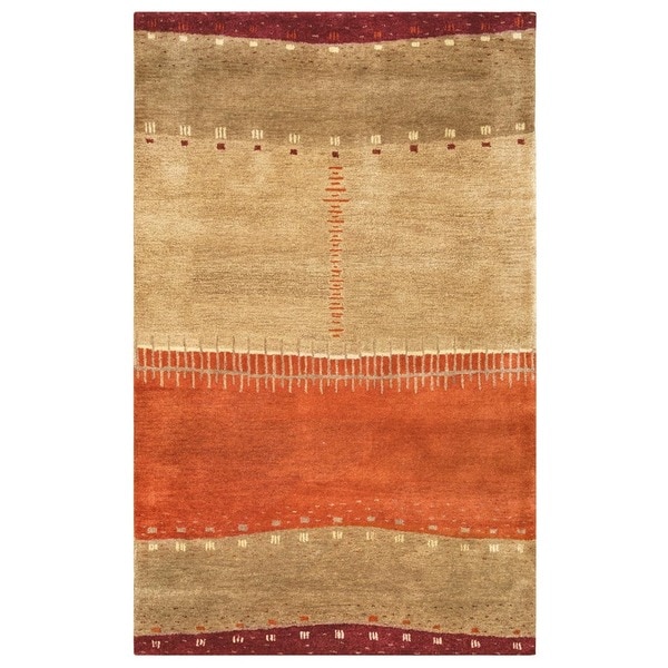 Rizzy Home Mojave Collection Orange Stripe Rug