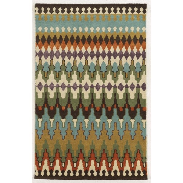 Rizzy Home Gillespie Avenue Hand-tufted New Zealand Wool Multi-Colored Accent Rug (3' x 5') - Multi-color - 3' x 5'