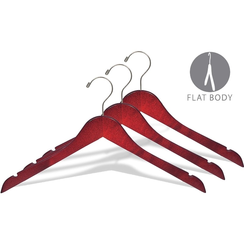 Cherry Finish Top Hanger with Brushed Chrome Hook (Box of 50)