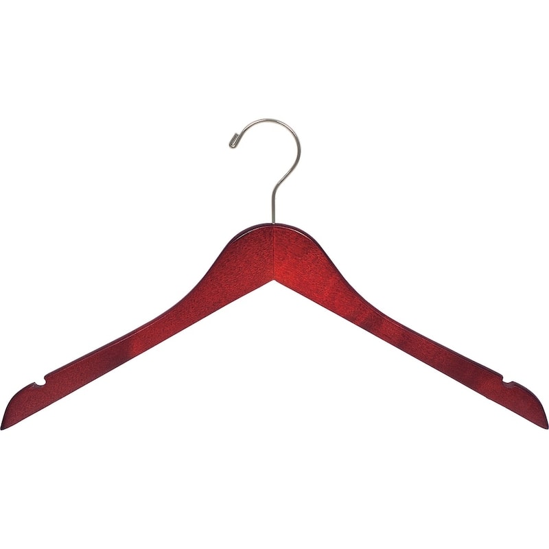 Cherry Finish Top Hanger with Brushed Chrome Hook (Box of 50)