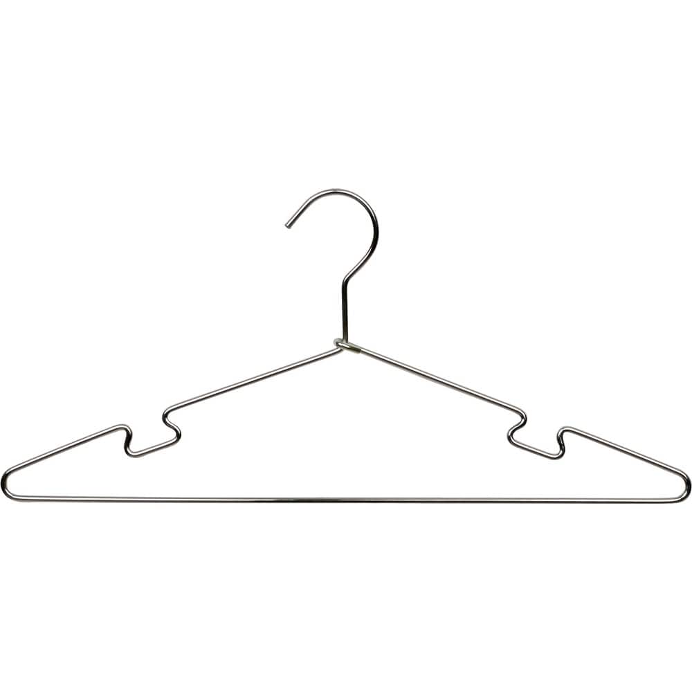 Polished Chrome Metal Top Hanger with Notches (Pack of 50)